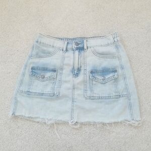 aerie cargo denim skirt size XS
